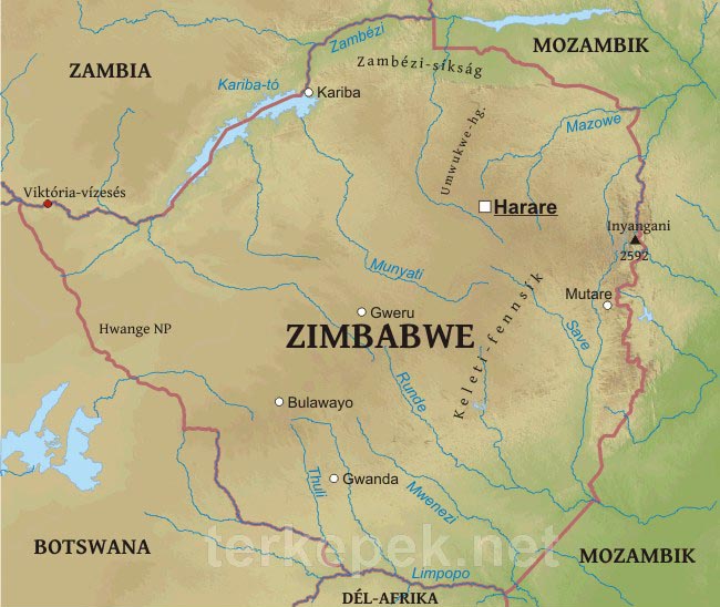 Zimbabwe térkép
